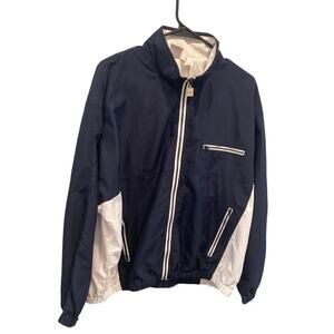 Vtg Tail Women Windbreaker Size Large Navy Blue White Tennis Pickleball Golf 80s